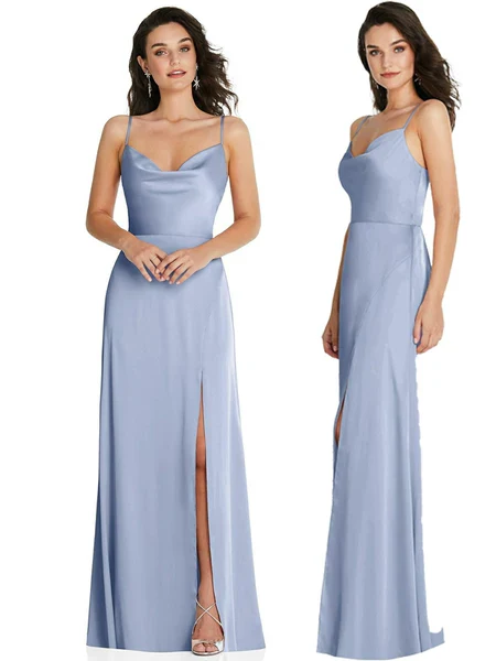 Azure Satin Bridesmaid Dresses | Amehandmadesg - Image 4