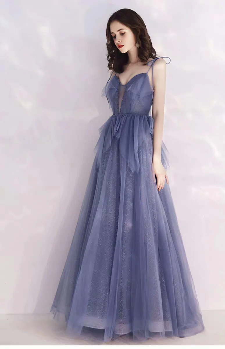 Banquet evening dress long section new strap small trailing noble temperament party host dress female dress - Image 7