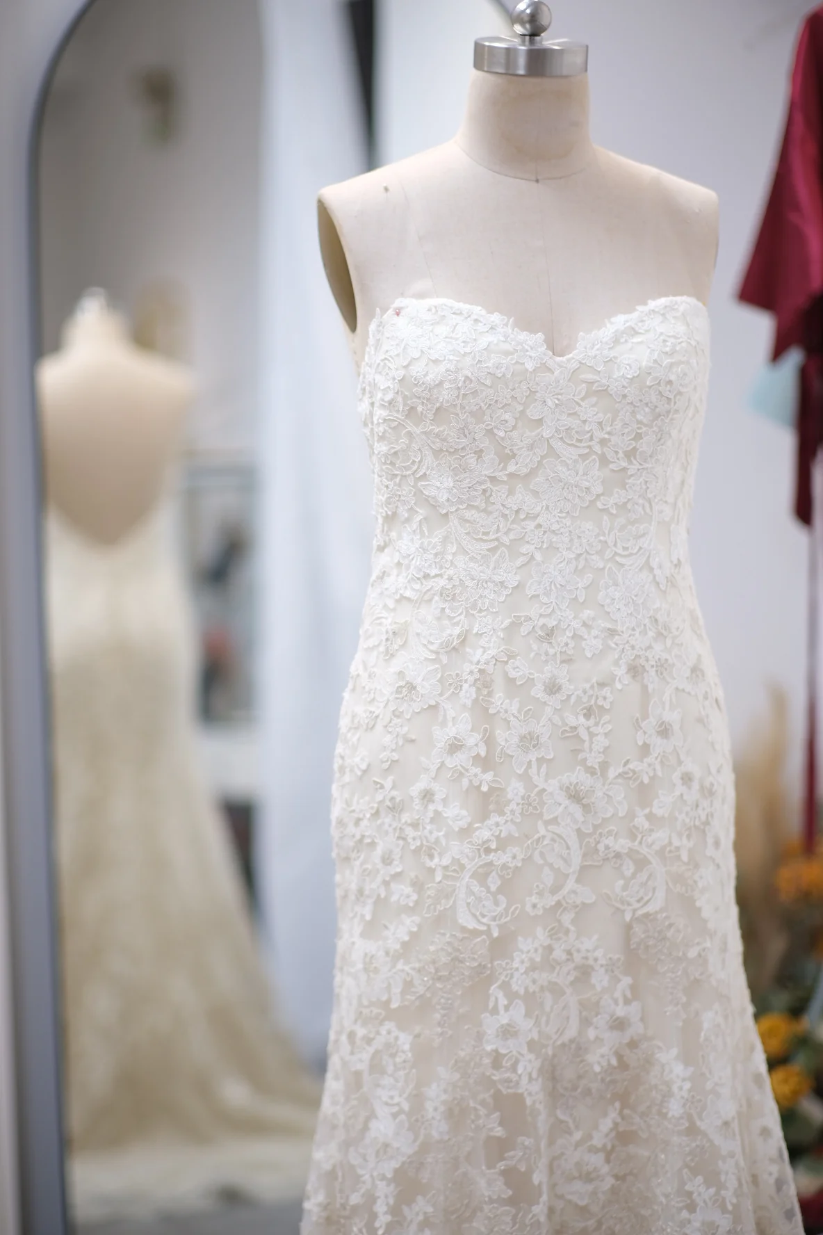 Lux Full Fabric Lace Beaded Size S Wedding Gown | Ready-to-Wear - Image 12
