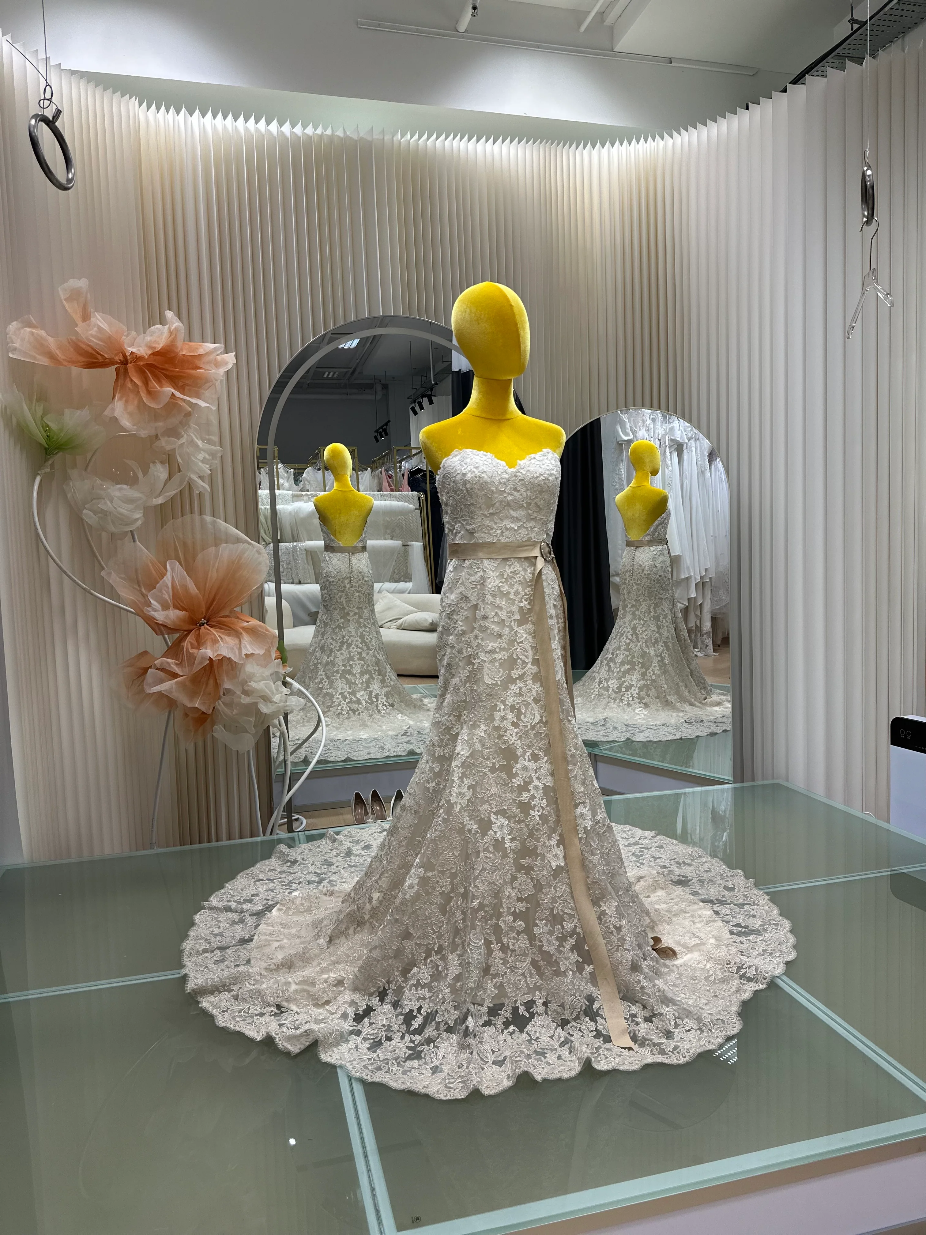 Lux Full Fabric Lace Beaded Size S Wedding Gown | Ready-to-Wear - Image 8