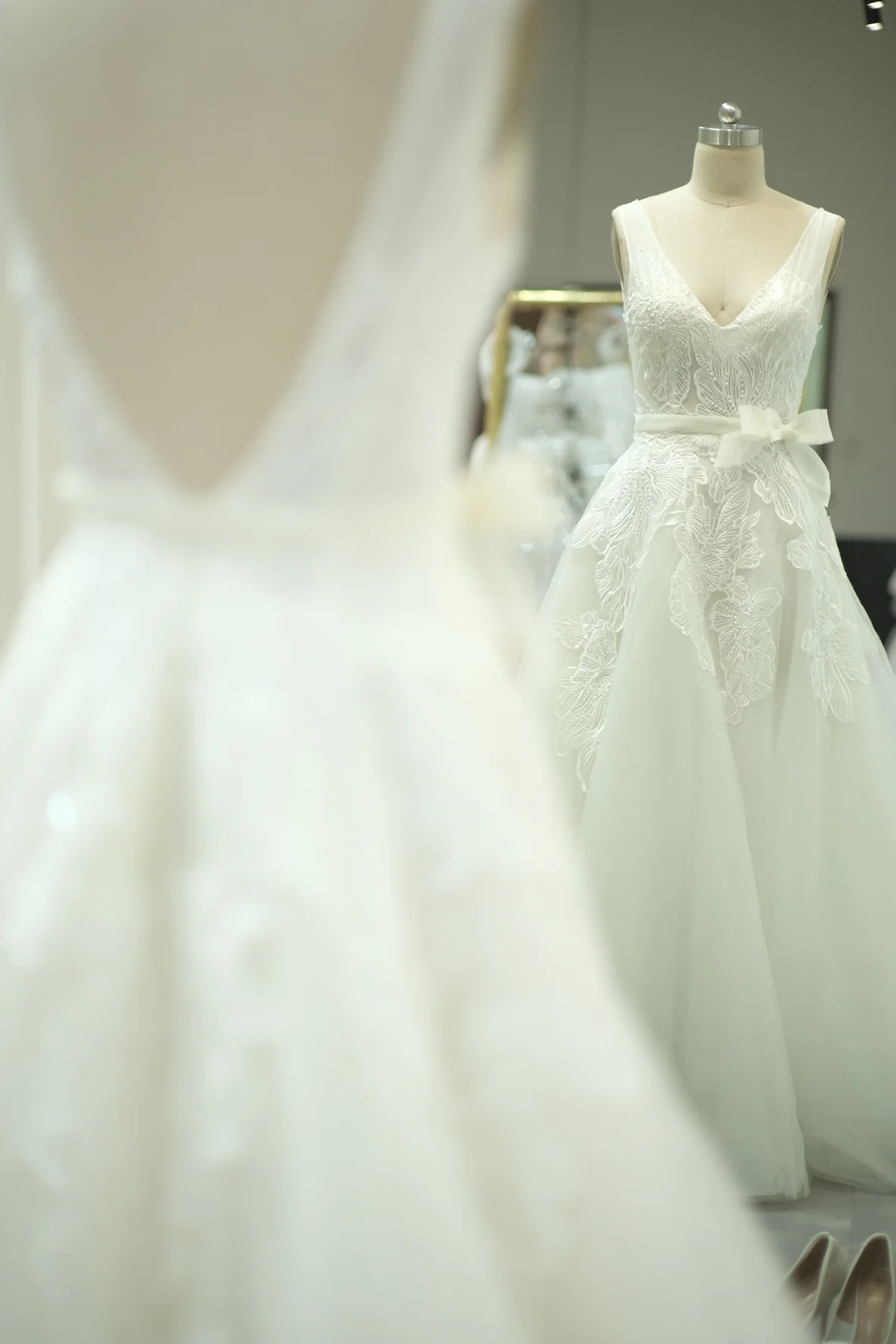 Lux Half Lace Beaded Size S Wedding Gown | Ready-to-Wear
