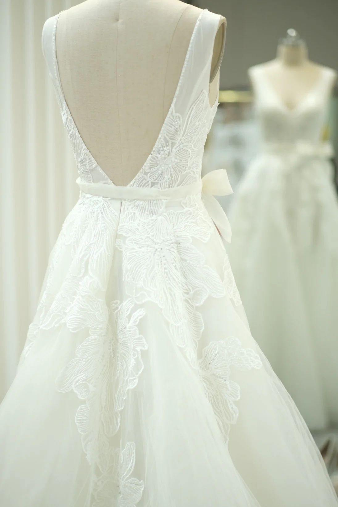 Lux Half Lace Beaded Size S Wedding Gown | Ready-to-Wear - Image 9