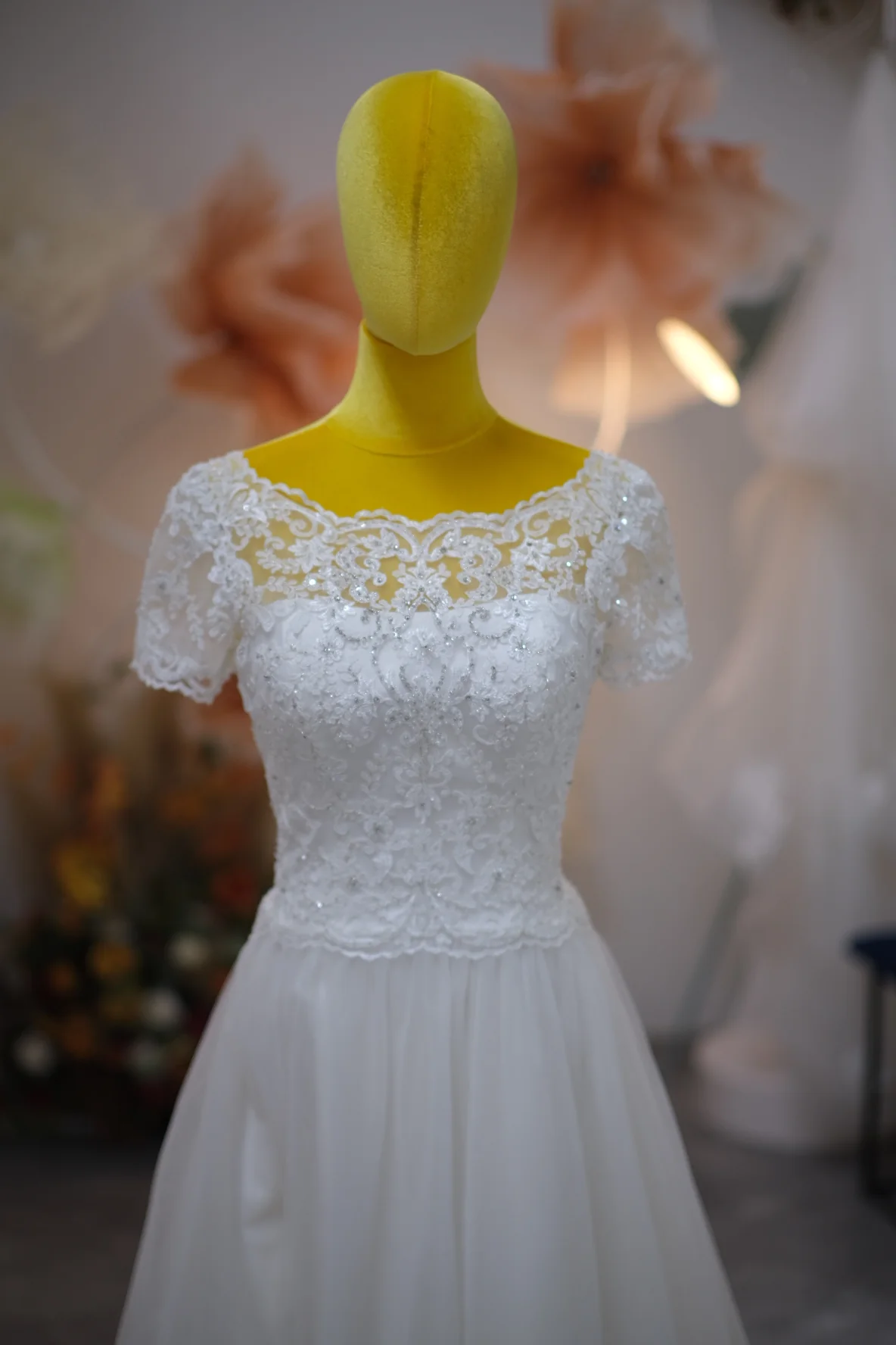 Premium Half Lace with Beaded Wedding Gown Size XL | Ready-to-Wear - Image 6