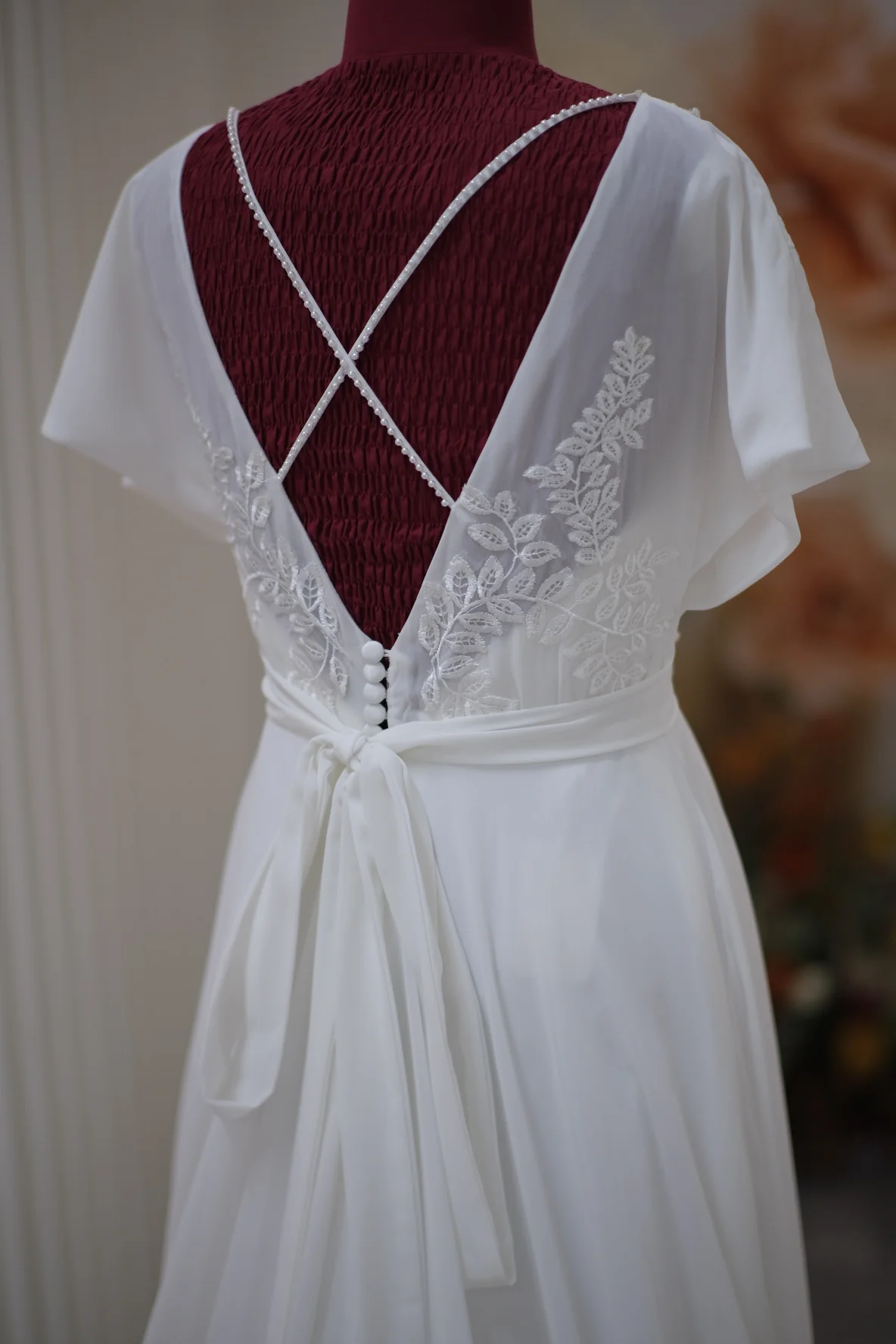 Premium Half Lace Wedding Gown Size M | Ready-to-Wear - Image 6