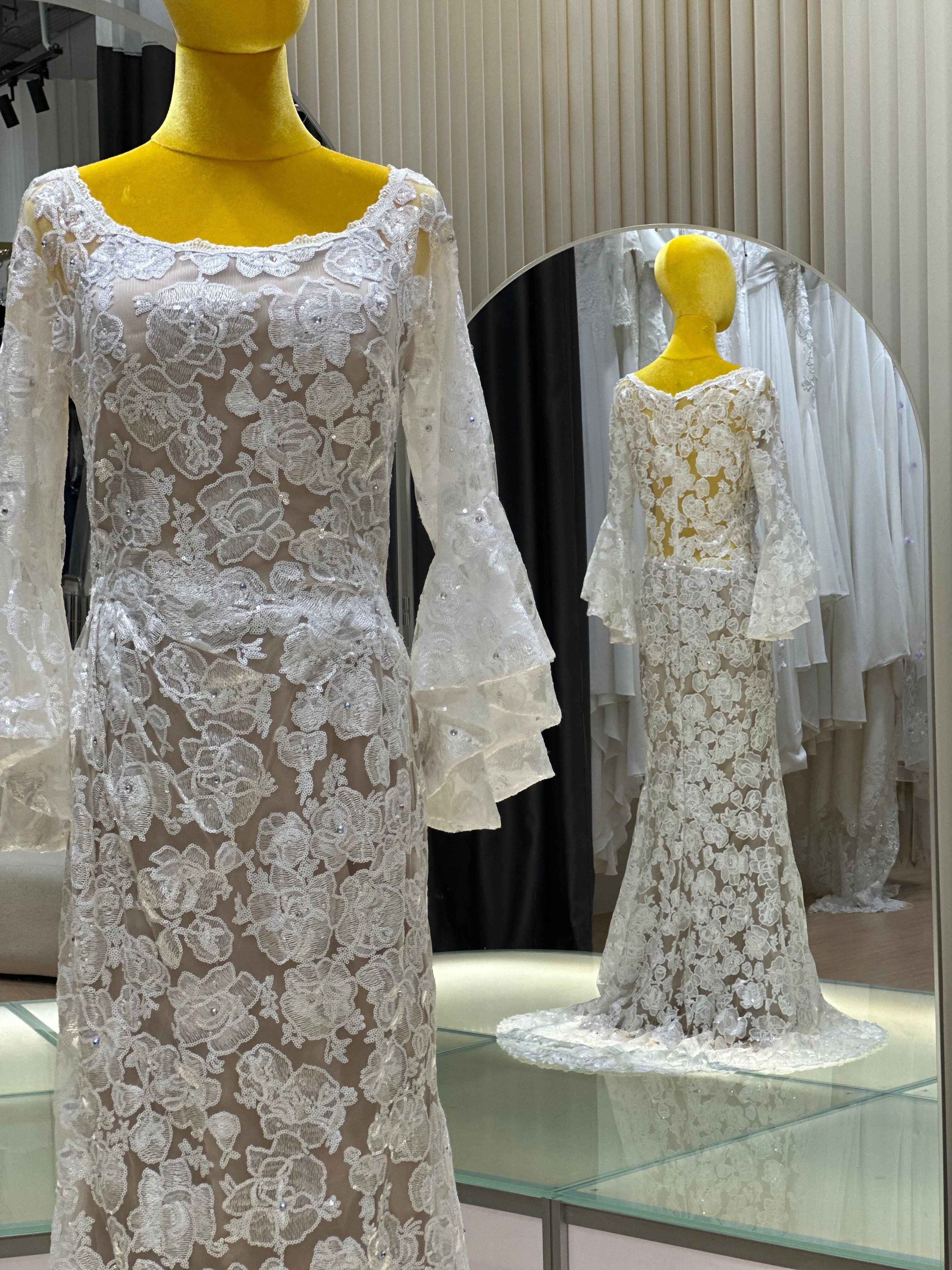 Premium Full Lace Wedding Gown Size 4XL Bust 102 | Ready-to-Wear - Image 8