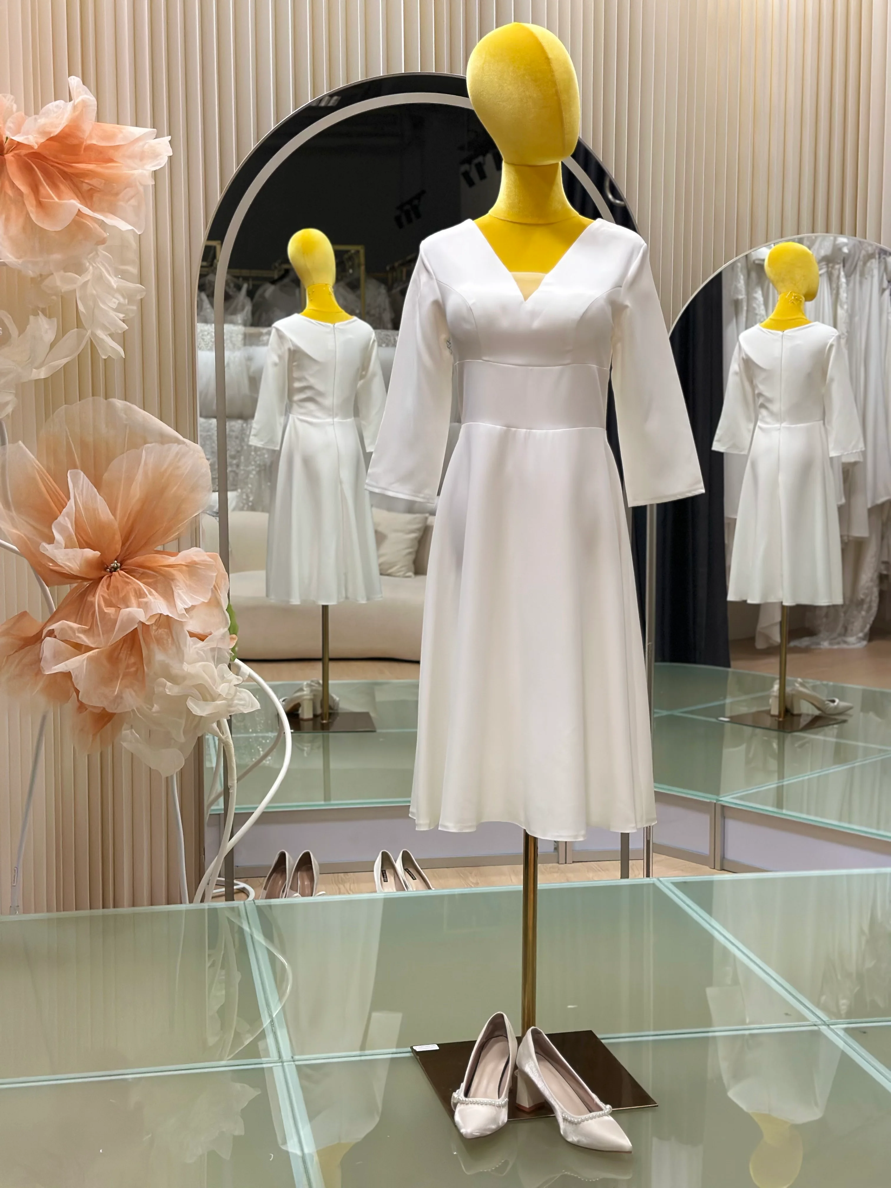 Petite Grace Short Pleated Wedding Dress | Ready-to-Wear - Image 2