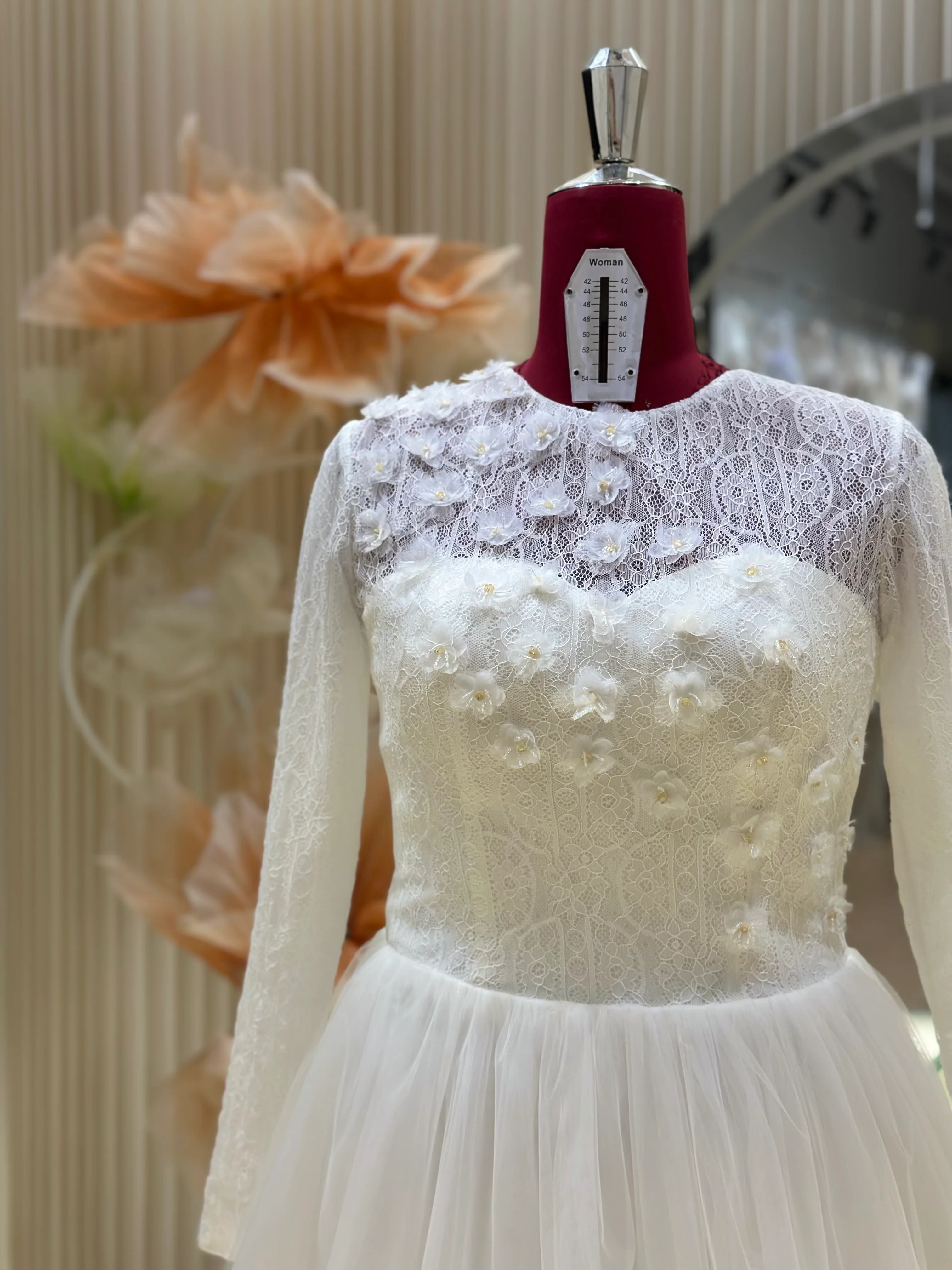 Premium Beaded Half-Lace Wedding Gown | Ready-to-Wear - Image 5