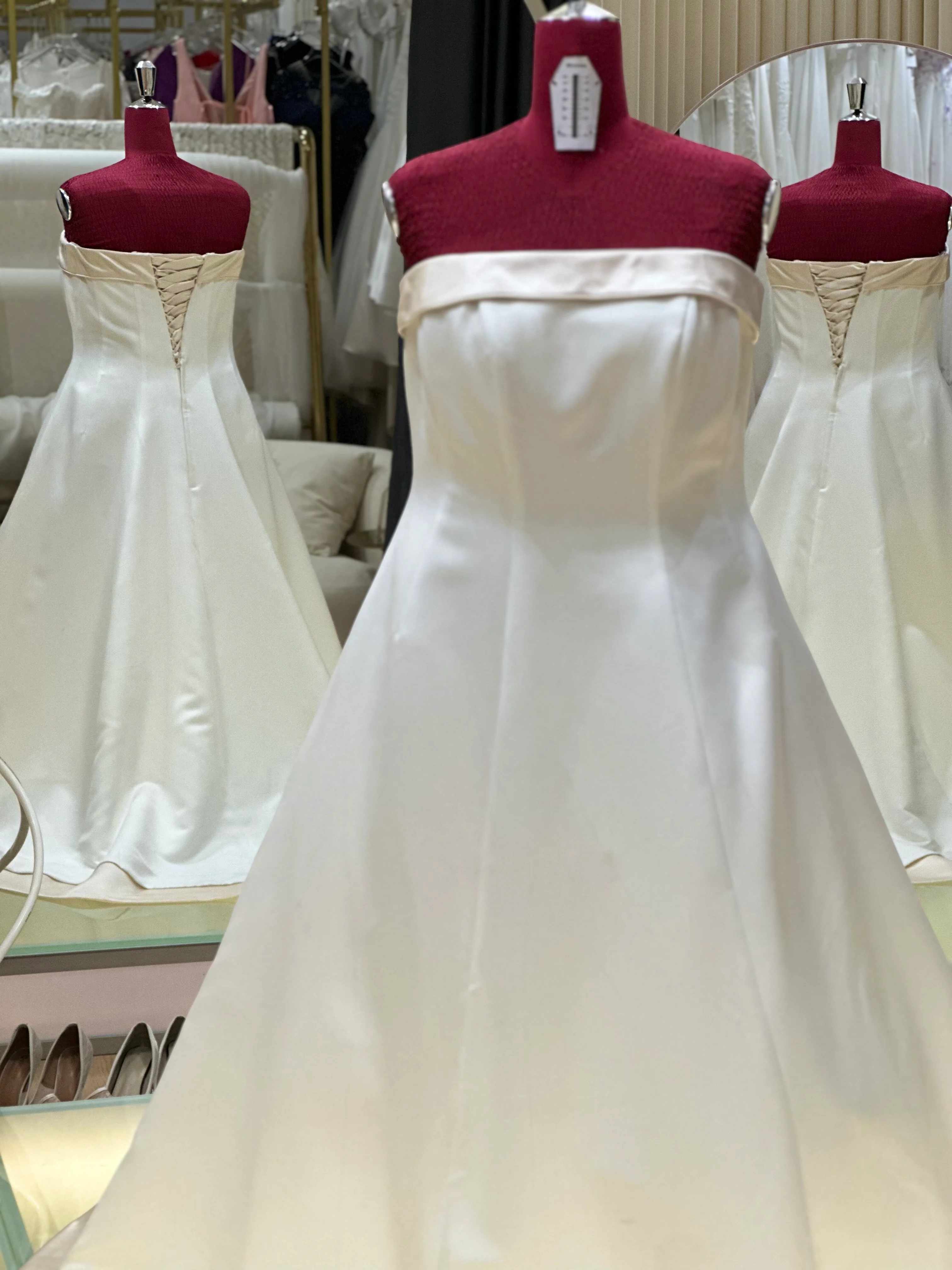 Champagne Pleated Premium Wedding Gown | Ready-to-Wear - Image 4