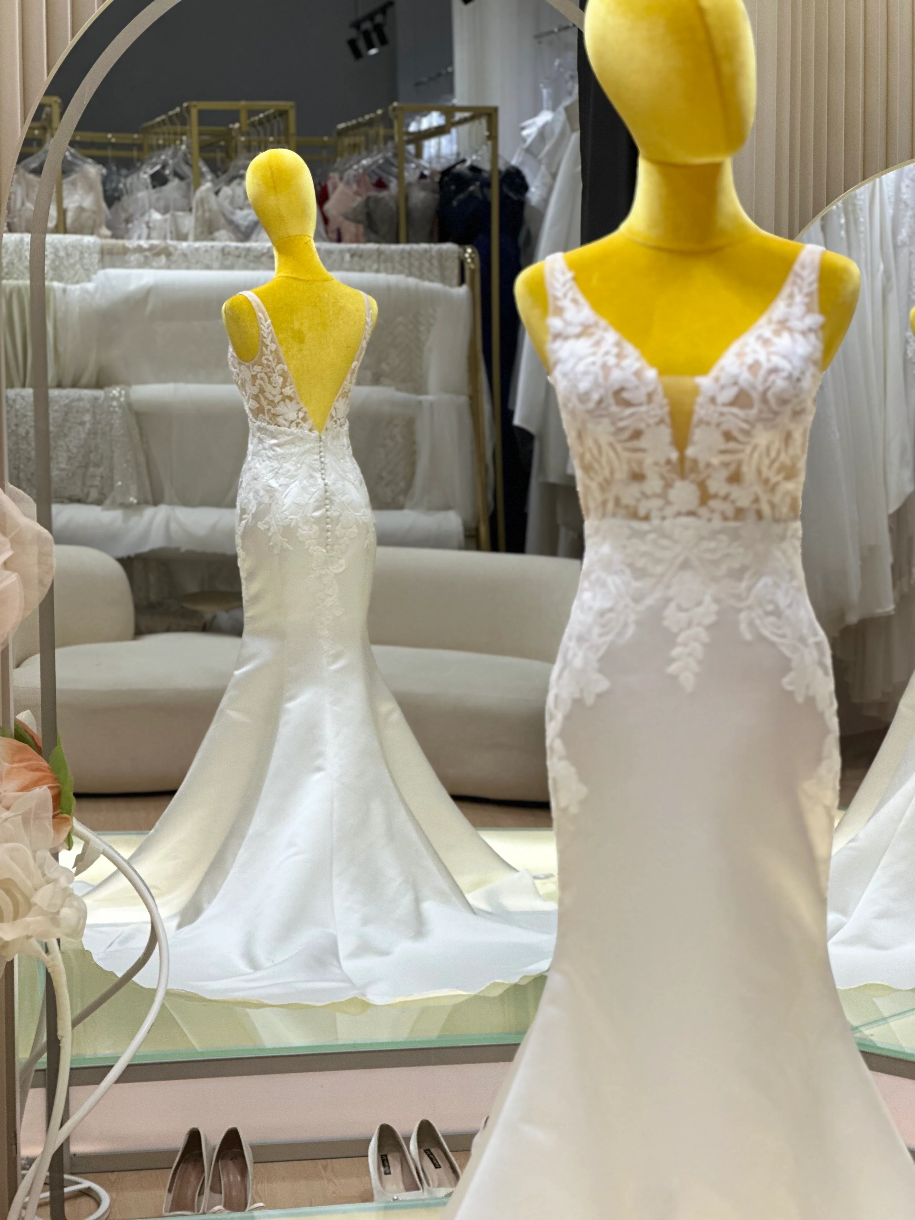 Luxe Half-Lace Wedding Gown | Ready-to-Wear - Image 6