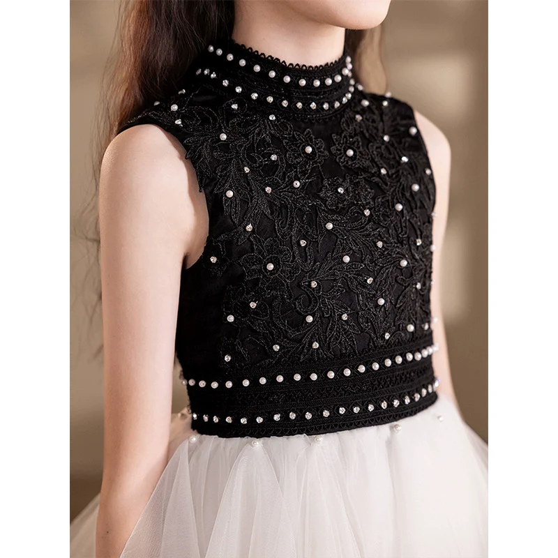 Black Colored Elite Piano Kids Evening Dress - Image 2