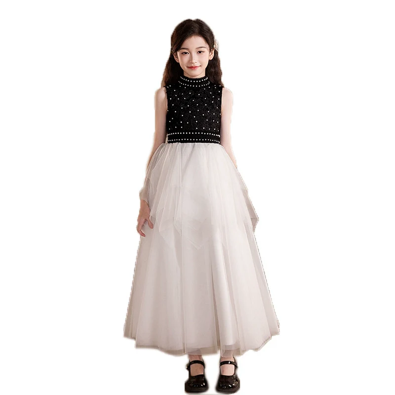 Black Colored Elite Piano Kids Evening Dress - Image 5