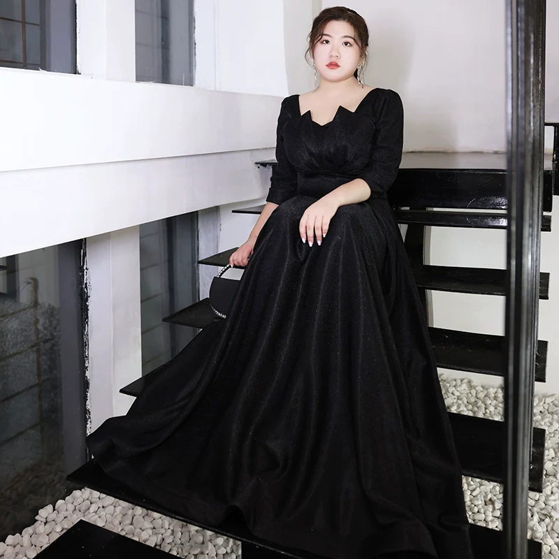 Black Evening Dress, High Quality, A-line | Amehandmadesg - Image 3