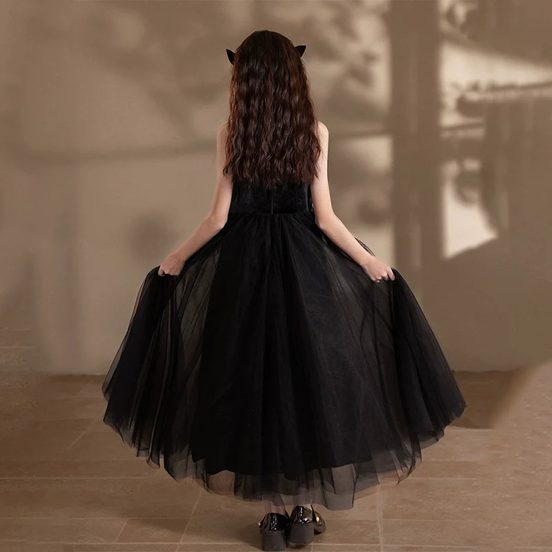 Black Princess Velvet Dress - Image 4