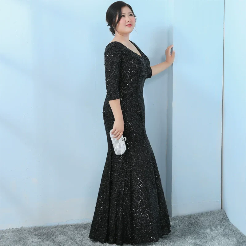Black Sequin Elegant Evening Dress - Image 6