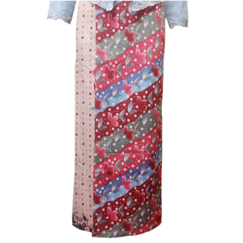 Blue Fitted Embroidered Top and Skirt Set - Image 4