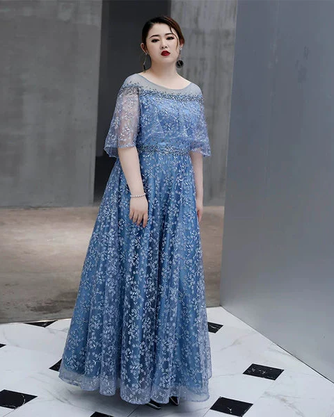 Blue Gray Evening Dress 3XL-7XL - Image 4
