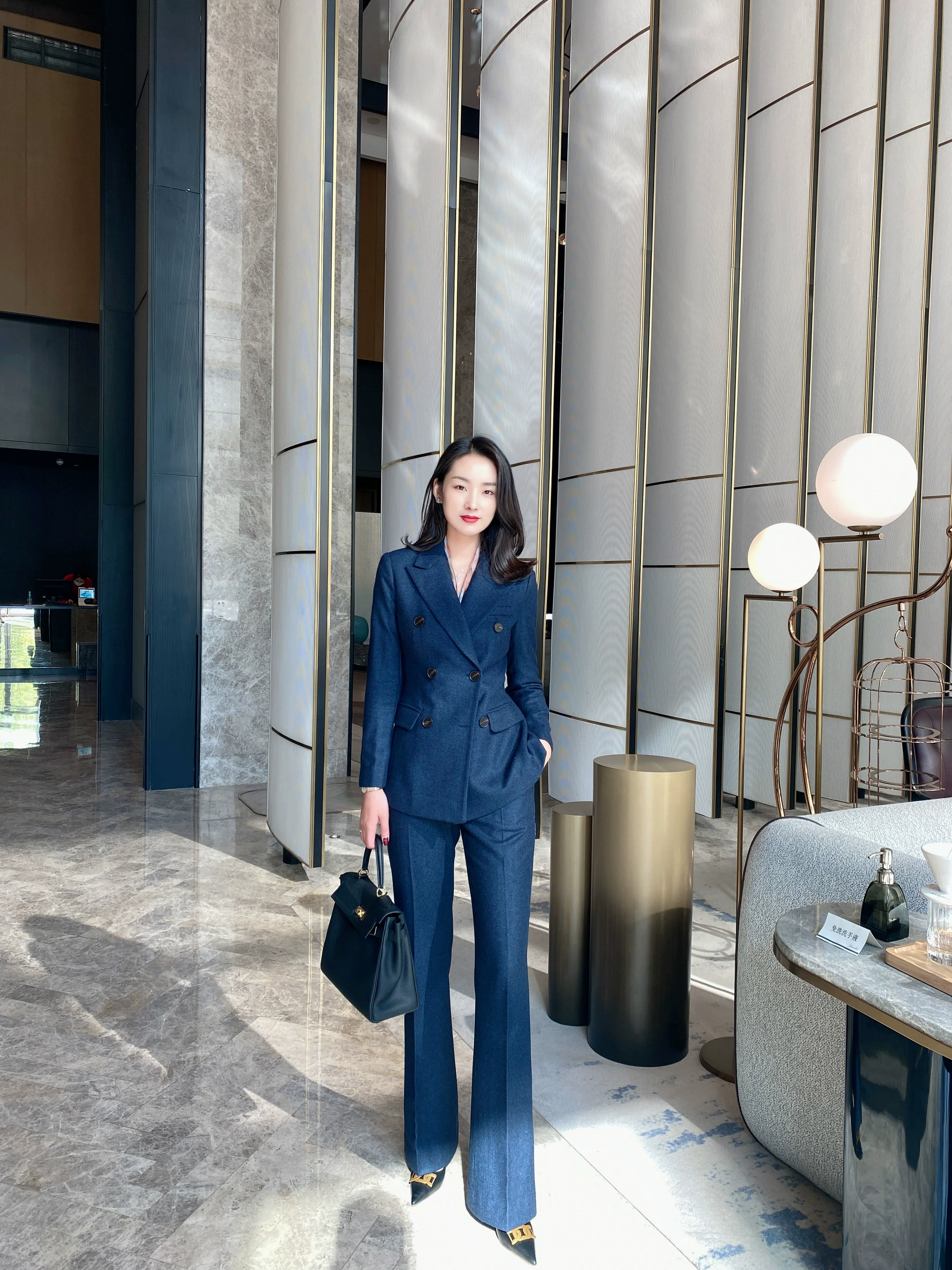 Blue Woolen Classic Suit Jacket with Slim Trousers - Image 5