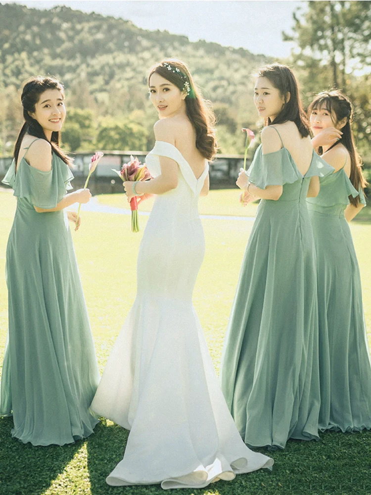 Bridesmaid Dress Simple Cut Bright Catchy Style - Image 6