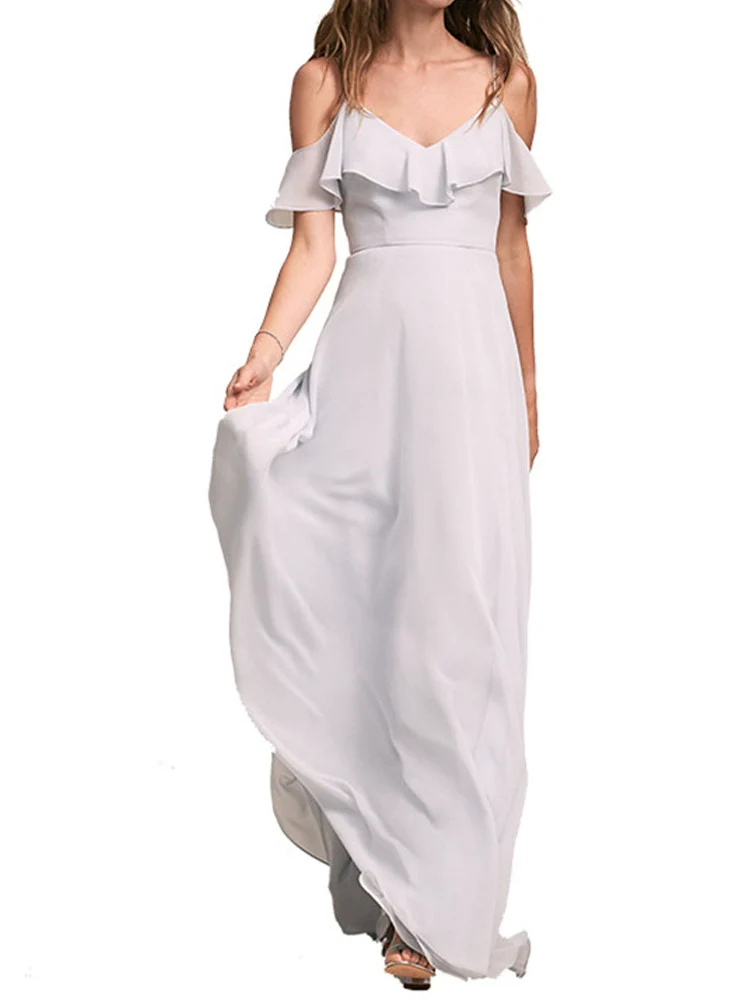 Bridesmaid Dress Simple Cut Bright Catchy Style - Image 7