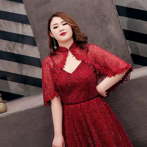 Burgundy Evening Dress - Image 2