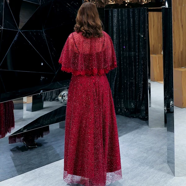 Burgundy Evening Dress - Image 3