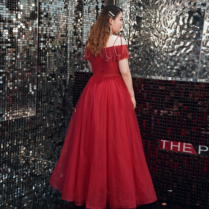 Burgundy Long Evening Dress - Image 3