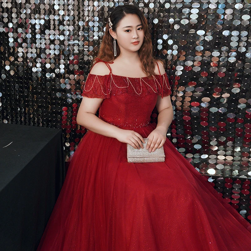 Burgundy Long Evening Dress - Image 4