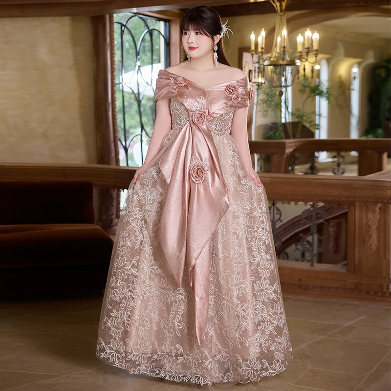 Champagne Colored Evening Dress - Image 2