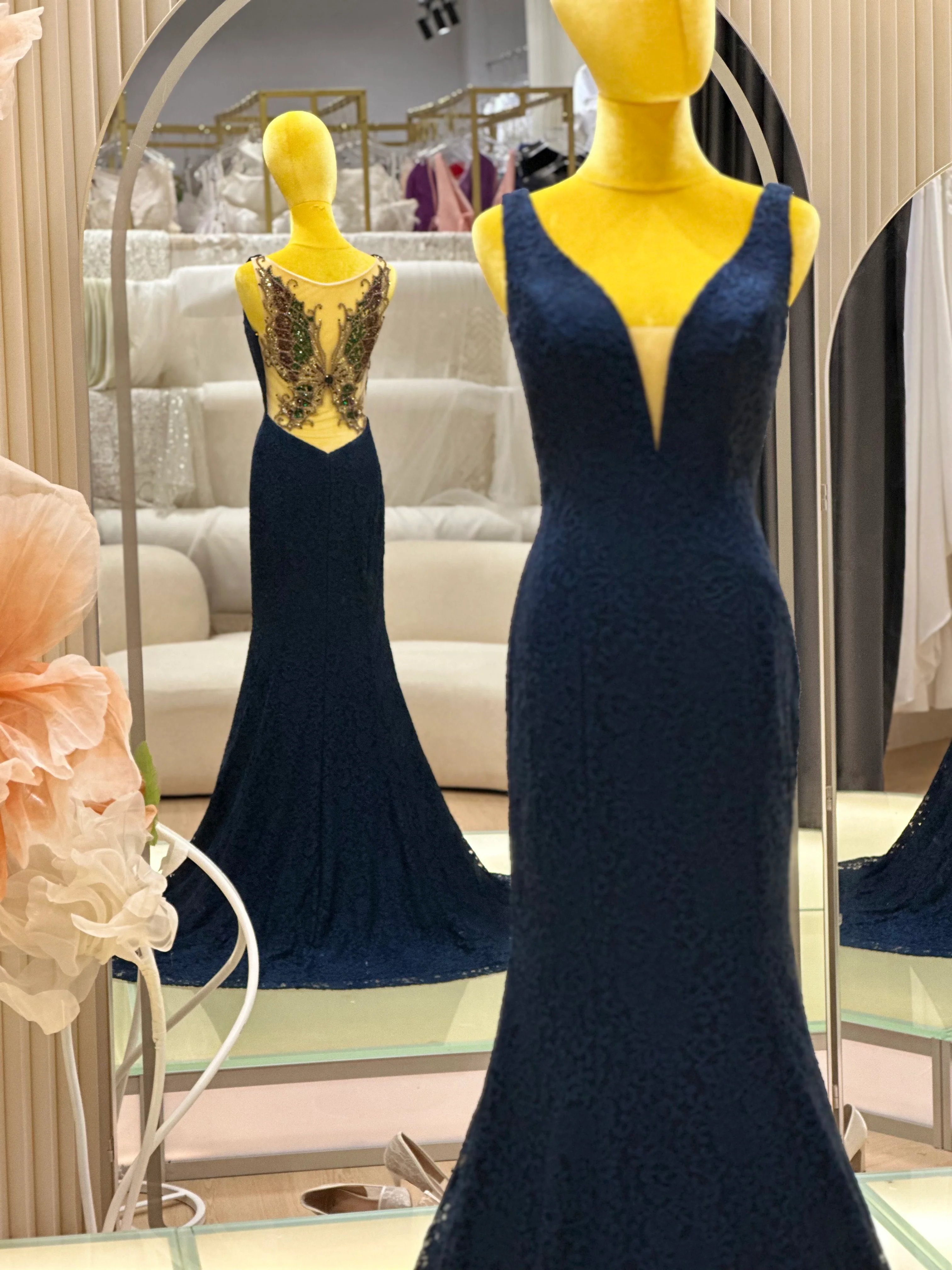 Papillon Beaded Back Evening Gown | Ready-to-Wear - Image 4