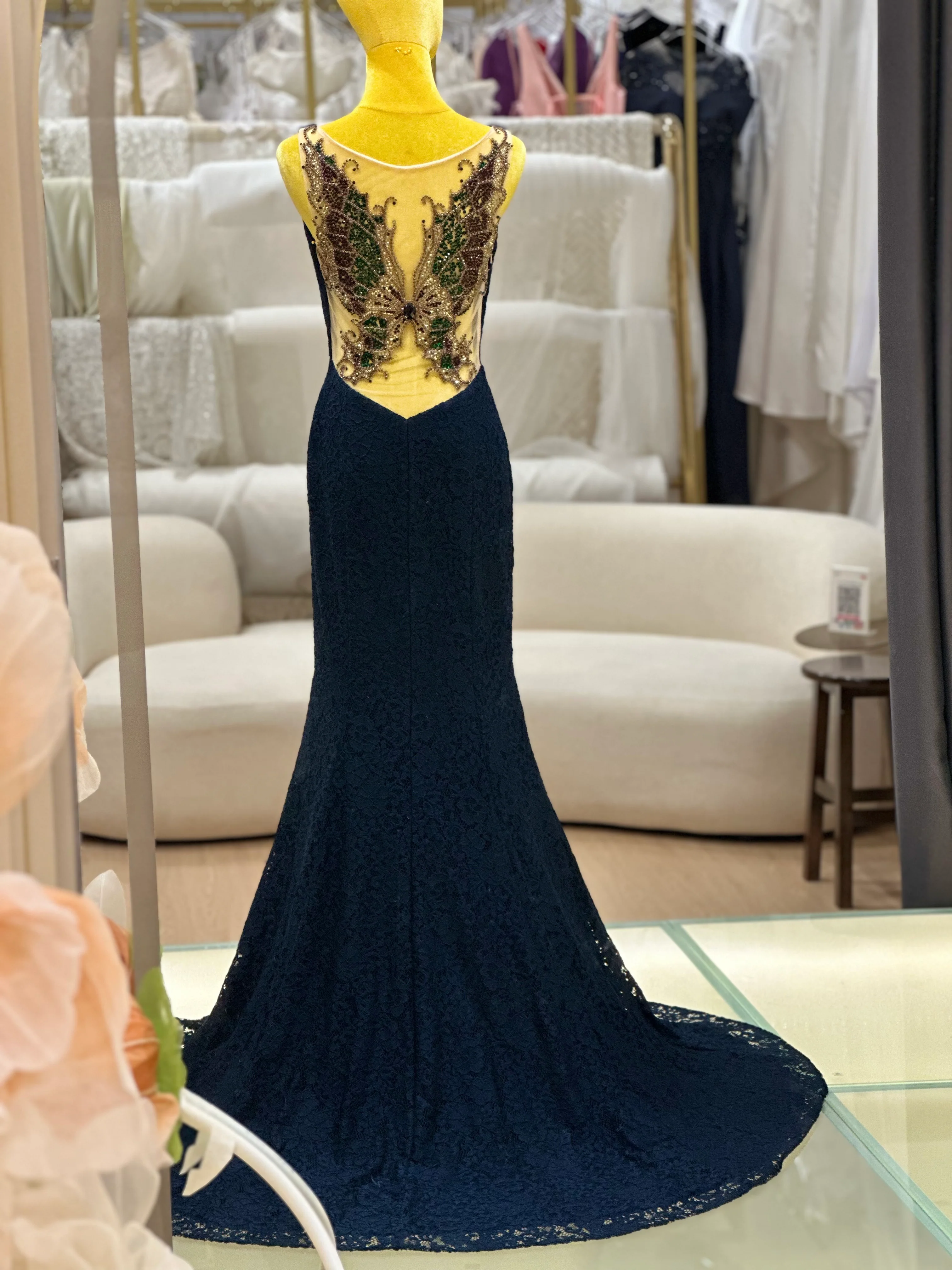 Papillon Beaded Back Evening Gown | Ready-to-Wear - Image 8