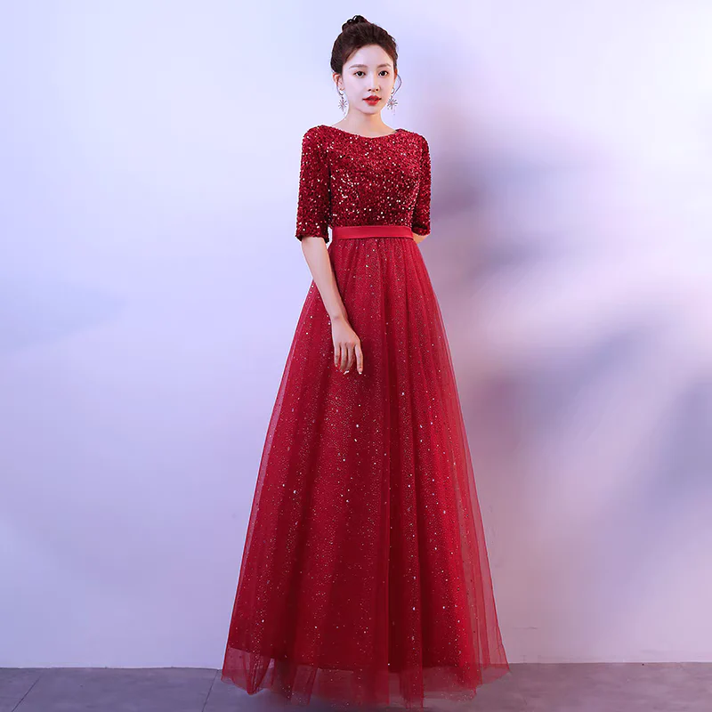 EG-SALE-AME-00116  performance costumes female long skirt chorus costumes art examination solo recitation performance costumes - Image 3