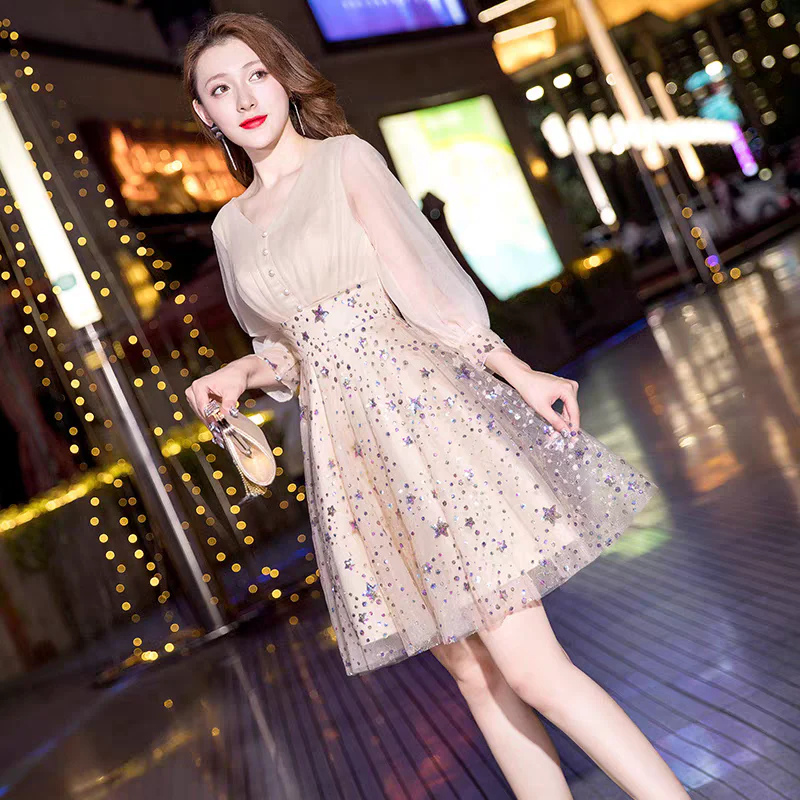 EG-SALE-AME-00124 Bridesmaid dresses, small evening dresses for women, high-end luxury, niche celebrity temperament banquet host dress