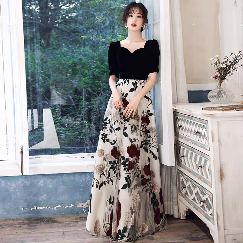EG-SALE-AME-00129 Evening dress new hot style small temperament style high-end atmospheric host long banquet annual meeting