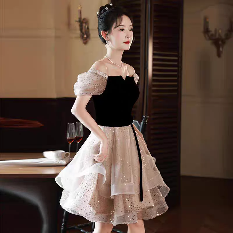 EG-SALE-AME-00140 Bride wedding toast dress 2024 new small engagement evening dress light luxury high-end banquet dress female