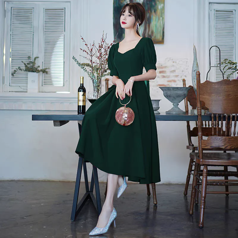 EG-SALE-AME-00177 Toast Dress Can Be Worn at Ordinary Times in the Bride, Summer Wedding Dress, Engagement Home Casual Dress, Thin Petite Dress for Women - Image 2