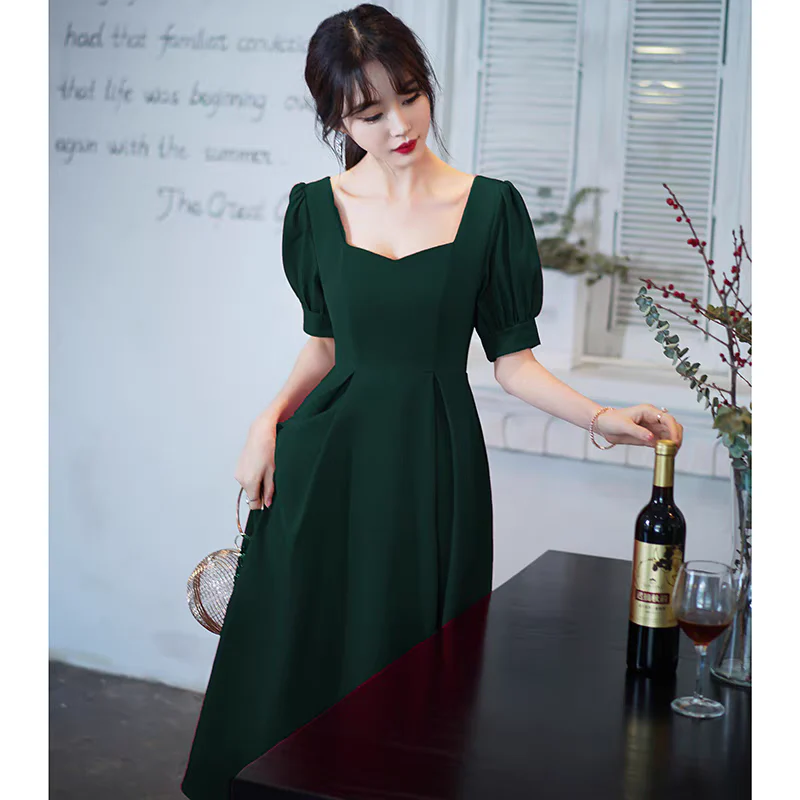 EG-SALE-AME-00177 Toast Dress Can Be Worn at Ordinary Times in the Bride, Summer Wedding Dress, Engagement Home Casual Dress, Thin Petite Dress for Women - Image 4