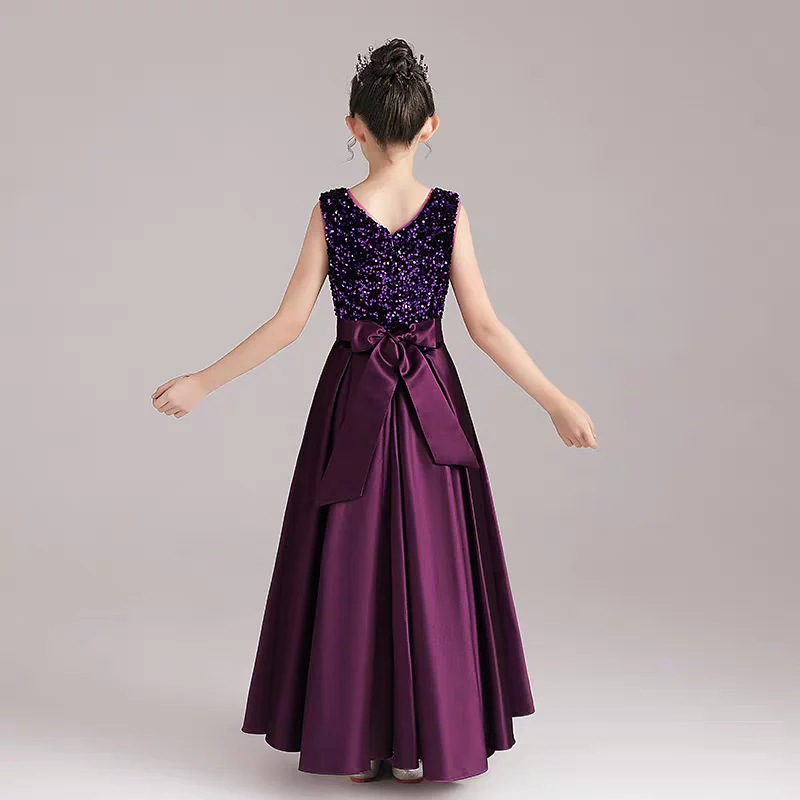 EG-SALE-AME-00187 High-end Children's Dress Princess Dress Flower Girl Host Piano Violin Performance Costume - Ame Handmadesg - Image 4
