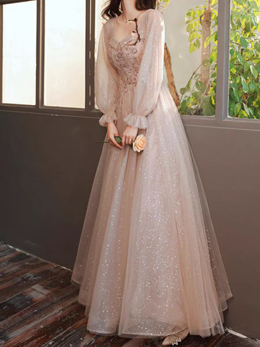 EG-SALE-AME-00193 Bridesmaid dress fairy temperament new spring can be worn on weekdays to show slim long sister group girlfriends dress bridesmaid dress