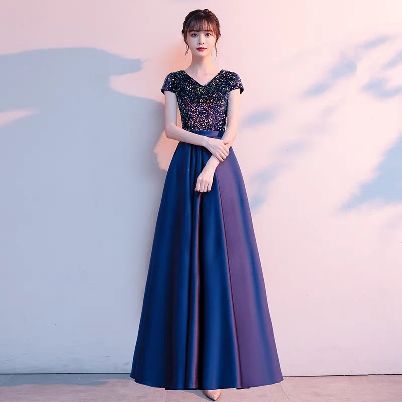 EG-SALE-AME-00197 Evening dress new choir performance dress small competition piano host graduation ceremony dress