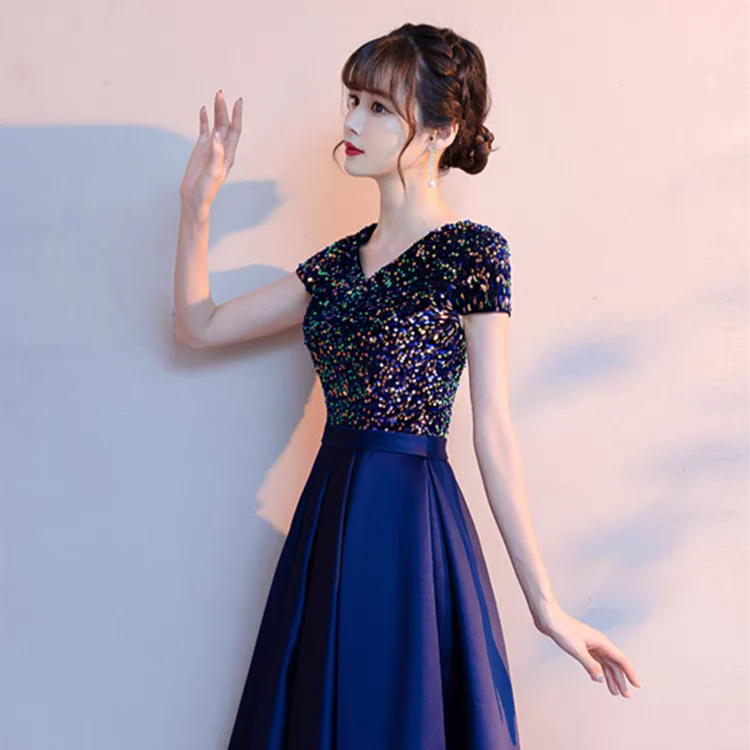 EG-SALE-AME-00197 Evening dress new choir performance dress small competition piano host graduation ceremony dress - Image 3