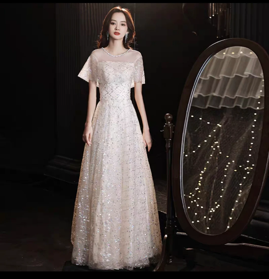 EG-SALE-AME-00198 French style Lemondtajoes annual party evening dress skirt female niche light luxury banquet temperament sparkling sequins