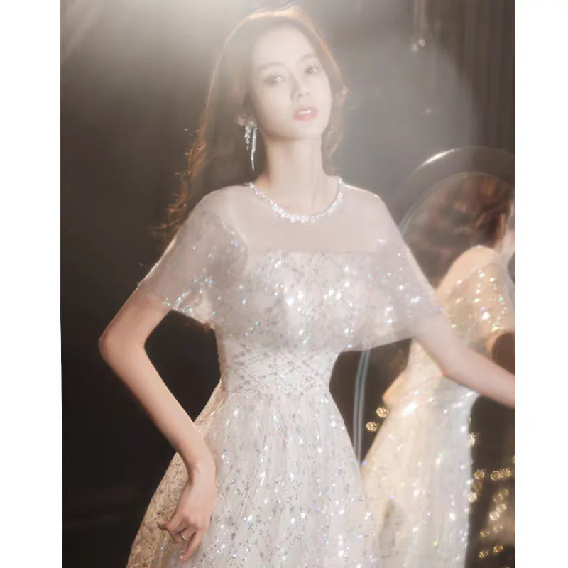 EG-SALE-AME-00198 French style Lemondtajoes annual party evening dress skirt female niche light luxury banquet temperament sparkling sequins - Image 3