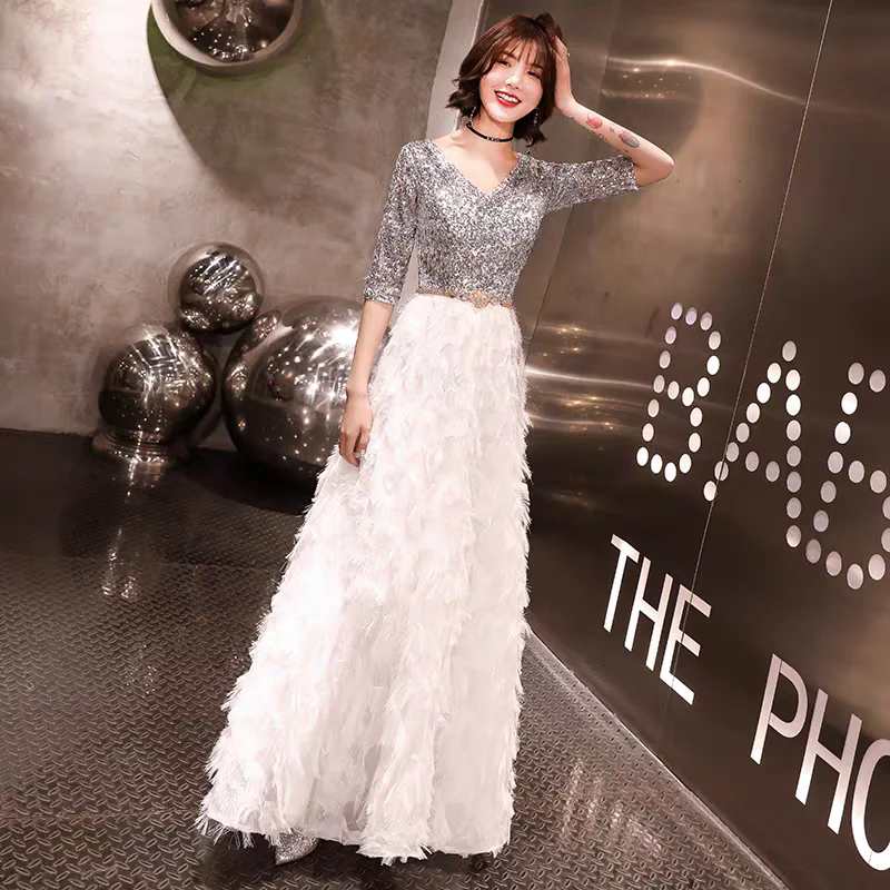 EG-SALE-AME-00204 Evening dress new style banquet noble temperament celebrity high-end aura queen slim female art exam host dress