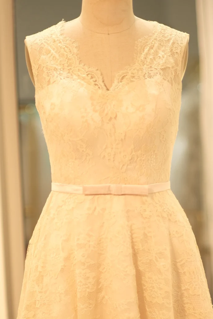 EG-SALE-AME-00210 Evening Gown full france lace fabric , evening dress, party dress, mother bride dress, simple dress - Image 3