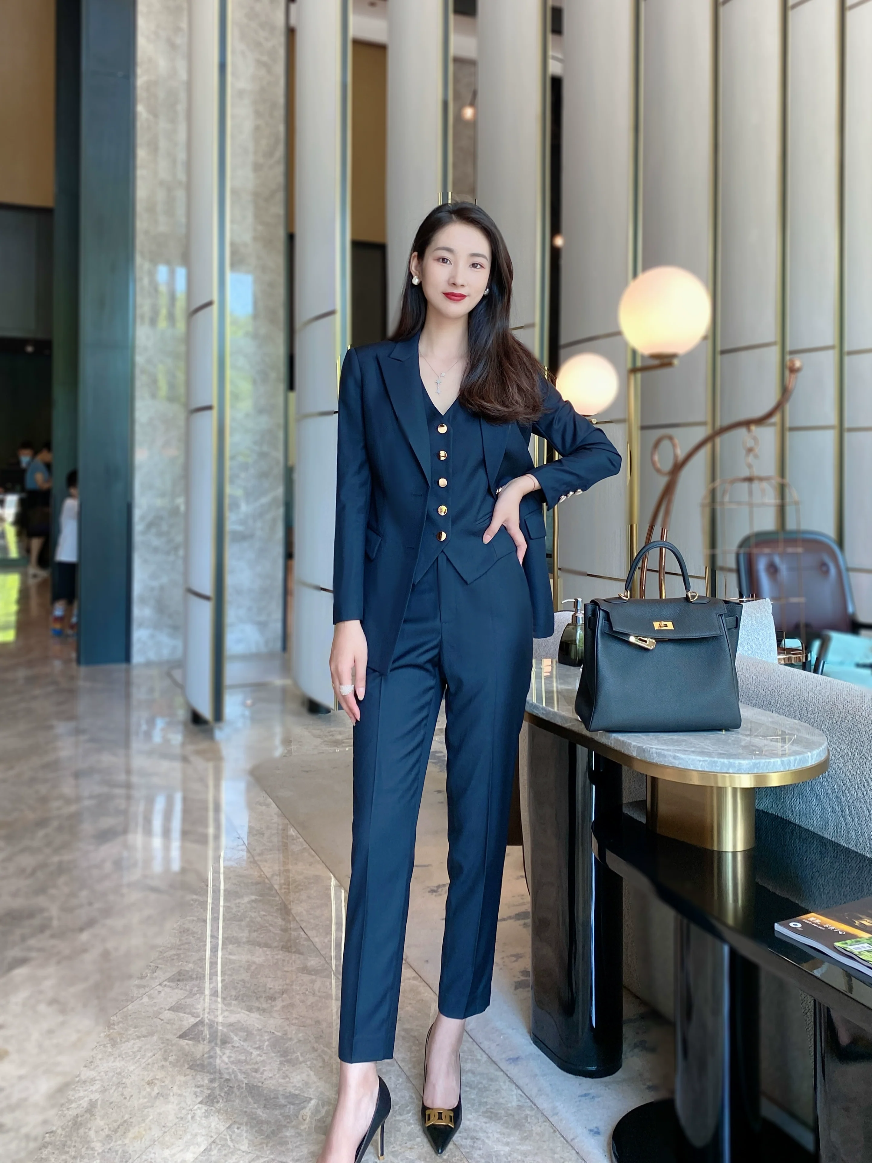 Elegant Autumn High-End 3-Piece Women’s Professional Suit Set