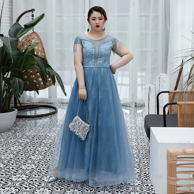Elegant Blue Evening Dress - Image 3