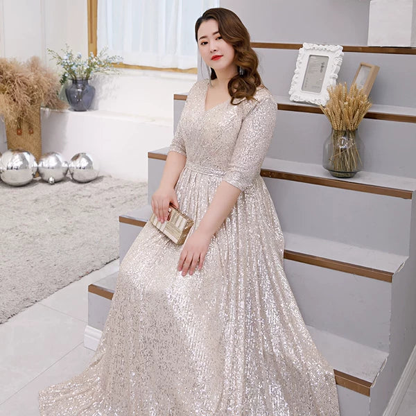 Elegant Champagne Evening Dress - Image 3