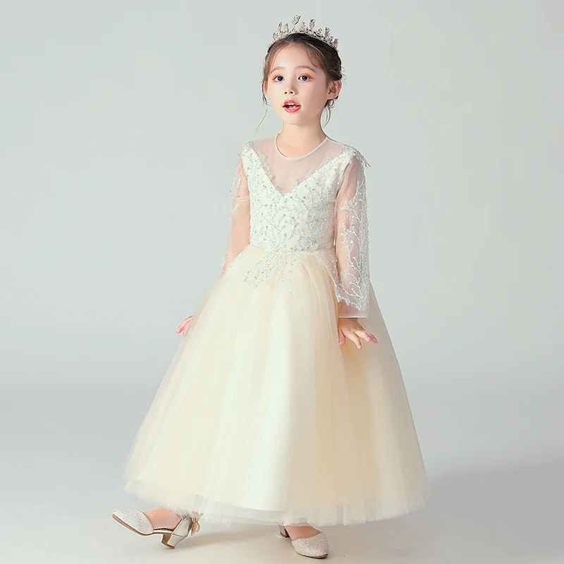 Elegant Children's Princess Wedding Dress Tulle Elite Catwalk Costume