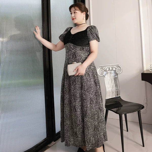 Elegant French Winter Evening Dress Plus Size - Image 5