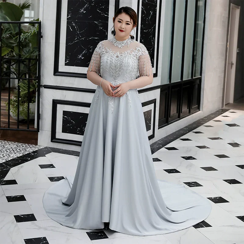 Elegant Gray Evening Long Dress - Image 6